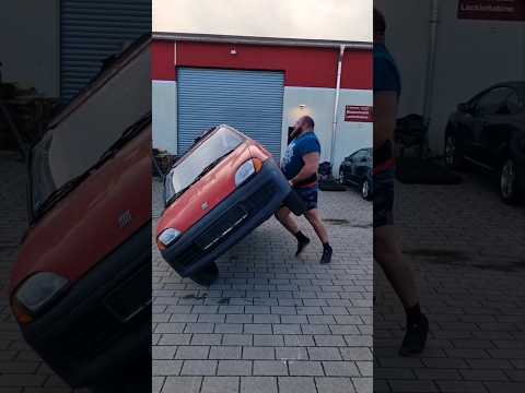 destroy a car in strongman style. #destroy #car #strongman #style