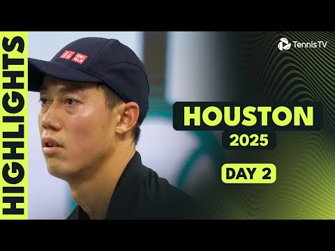 Nishikori Back In Action; Thompson &amp; Eubanks Headline | Houston 2025 Day 2 Highlights