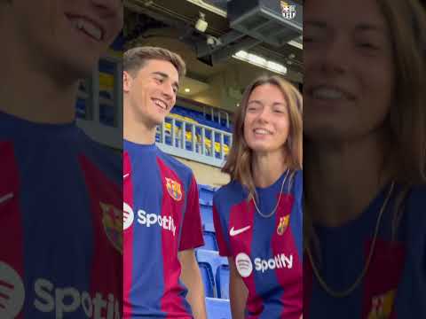 Gavi &amp; Aitana with the new kit ❤️‍🔥 #fcbarcelona #shorts