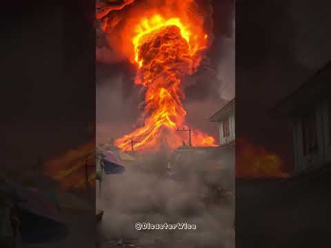 Seconds Before Inferno Volcano Eruption Sparks Blazing Fires in Nearby Neighborhood!!!
